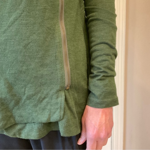 Staccato Green Stretch Cardigan / Jacket, Side Front Zip, Side Pockets, Sz S - Picture 6 of 14